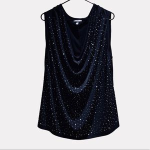 Fashion Bug plus size black sparkle cowl neck sleeveless top Size 0X
